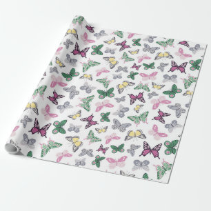 Spring Baby Butterfly Wrapping Paper