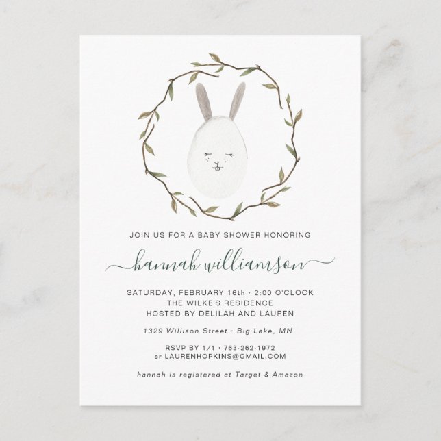 Spring Baby | Easter Baby Shower Invitation Postcard (Front)