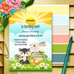 Spring Baby First Birthday Invitation