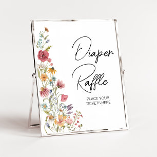 Spring Baby in Bloom Baby Shower Diaper Raffle Poster