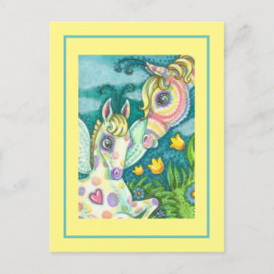 SPRING BABY, NEW ARRIVAL FAIRY FILLY HORSE FANTASY HOLIDAY POSTCARD