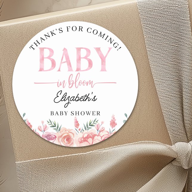 Spring Baby Shower – Baby in Bloom Classic Round Sticker (Creator Uploaded)