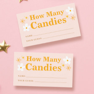 Spring Baby Shower Game How Many Candies Enclosure Card