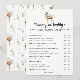 Spring Baby Shower Mummy or Daddy Game Invitation