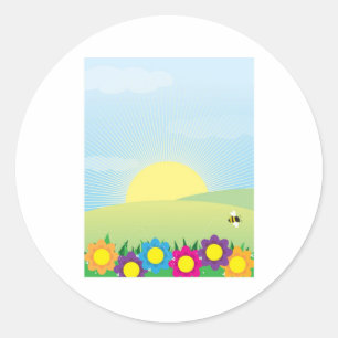 Spring Background Classic Round Sticker