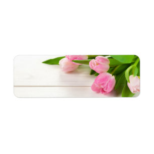 Spring Background with Tulip Flowers Return Address Label