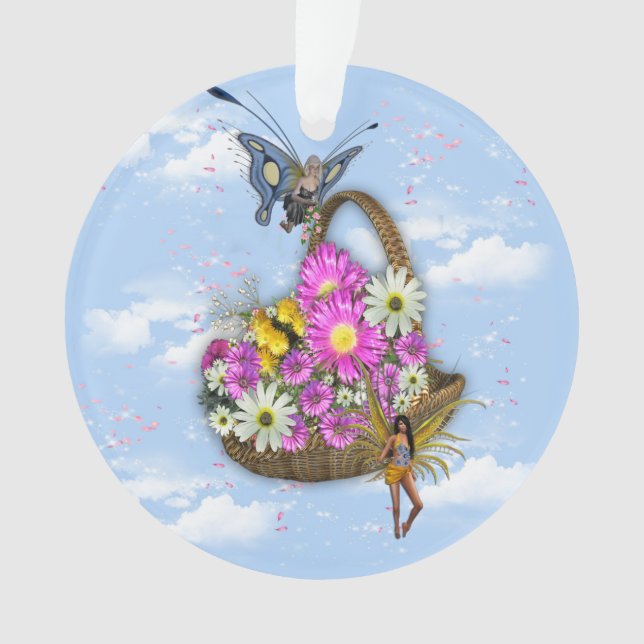 Spring basket gatherers  ornament (Front)