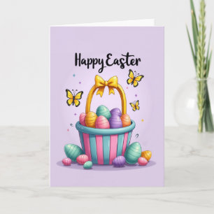 Spring Basket Ovoids Happy Easter Card