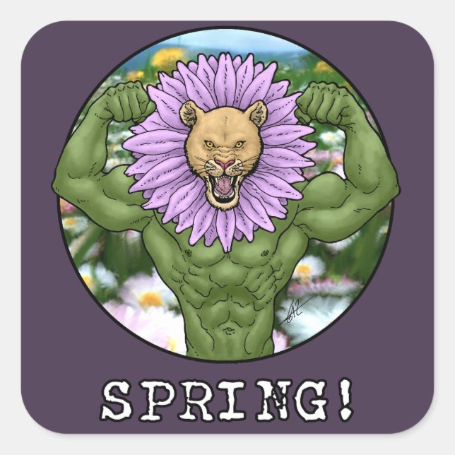 Spring Beast Square Sticker (Front)