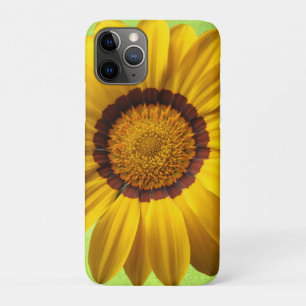 Spring beautiful yellow flower on abstract green iPhone 11 pro case