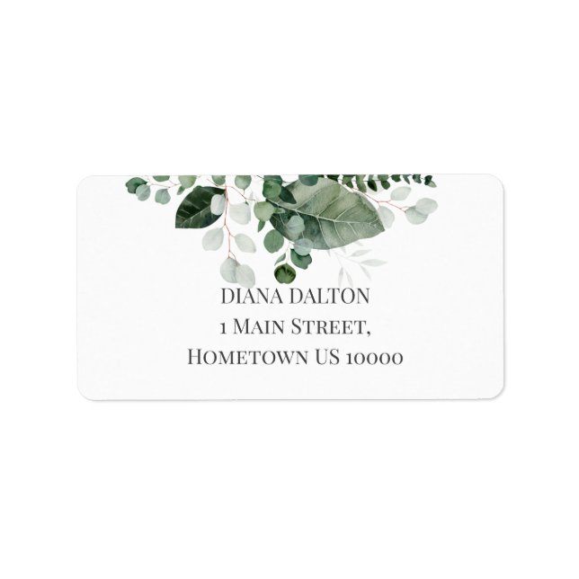 SPRING BEAUTY BOTANICAL GREEN LEAVES LABEL (Front)