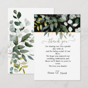 SPRING BEAUTY BOTANICAL GREENERY Wedding Thank You Card
