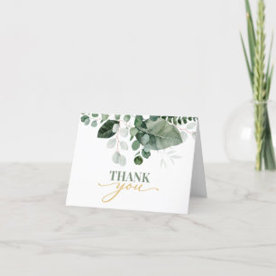 SPRING BEAUTY BOTANICAL GREENERY WEDDING   THANK YOU CARD