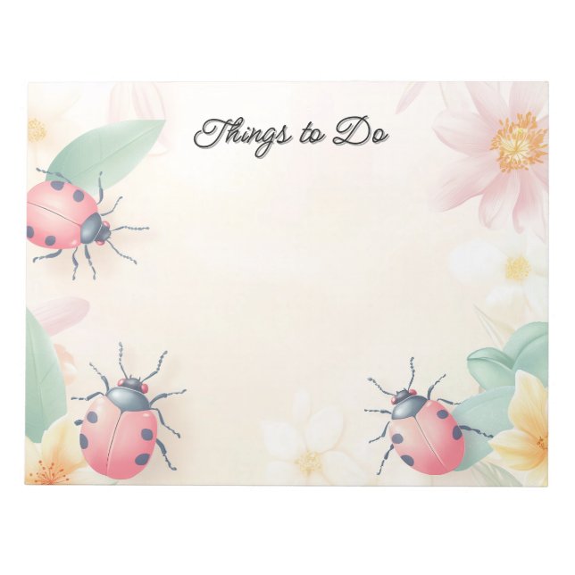 Spring Beetles Personalised Notepad (Front)