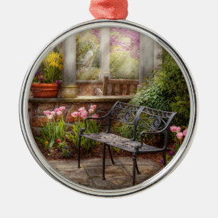 Spring - Bench - A place to retire Metal Ornament