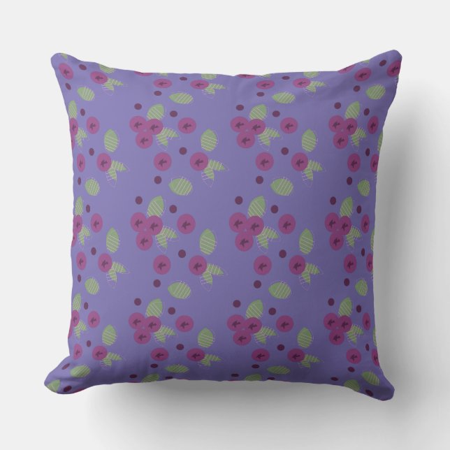 Spring Berries Garden Greenery Fruit Cushion (Front)