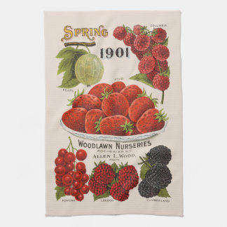 Spring berries tea towel