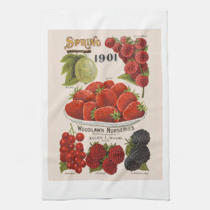 Spring berries tea towel