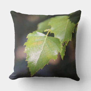 Spring Birch Leaves Outdoor Accent Pillow