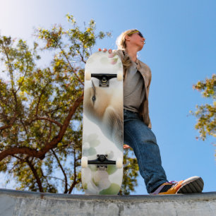 Spring Bird Cherry Blossom Floral Watercolor Skateboard