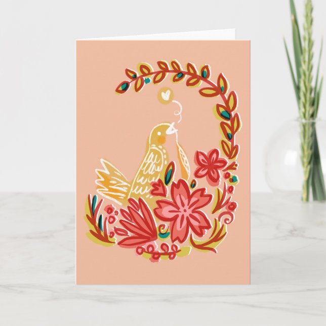 Spring Bird dreaming about Love Card (Front)