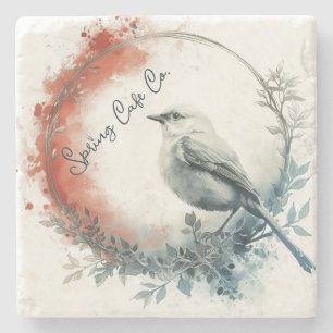Spring Bird Floral Stone Coaster