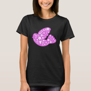 Spring Bird Folk Art Dove Pigeon Peace Symbol Hipp T-Shirt