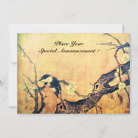 SPRING BIRD MONOGRAM ,Gold Yellow Brown