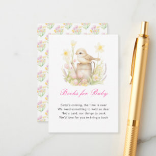 Spring Bird Watering Can Baby Shower Enclosure Card