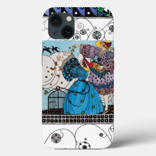 SPRING BIRDS AND SWIRLS / FASHION COSTUME DESIGNER iPhone CASE