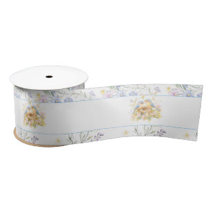 Spring Birds Baby Shower Satin Ribbon