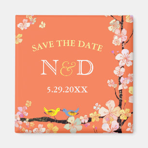 Spring Birds Backyard Wedding Save the Date Magnet