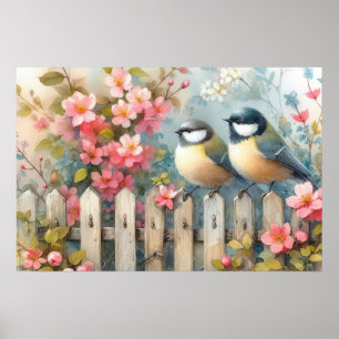 Spring Birds & Blooms Poster