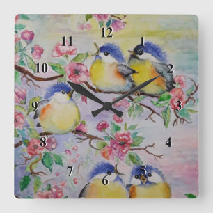 Spring Birds Clock