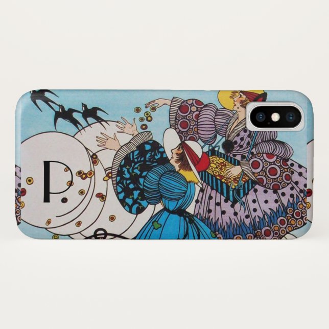 SPRING BIRDS /  FASHION COSTUME DESIGNER MONOGRAM Case-Mate iPhone CASE (Back (Horizontal))