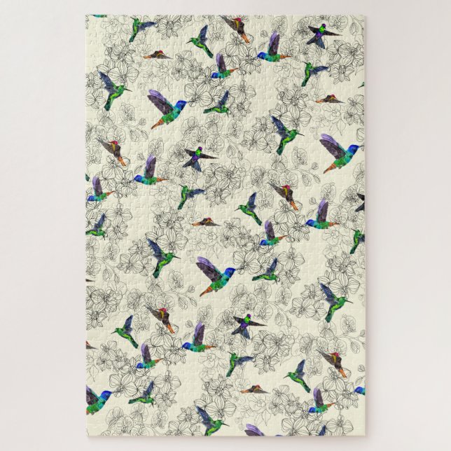 Spring Birds - Hummingbirds - Jigsaw Puzzle (Vertical)