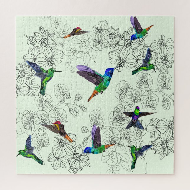 Spring Birds - Hummingbirds Jigsaw Puzzle (Vertical)