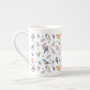 Spring Birds Pattern Bone China Mug