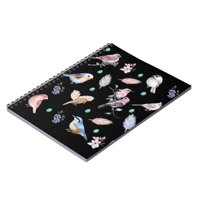 Spring Birds Pattern Notebook (Left Side)