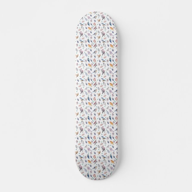 Spring Birds Pattern Skateboard (Front)