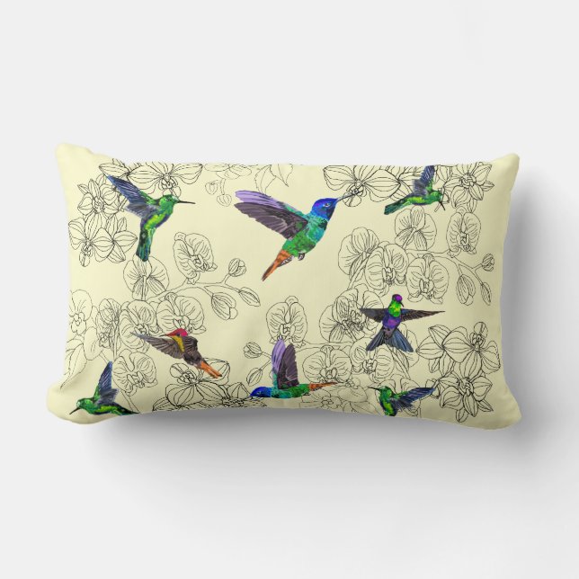 Spring Birds Pillow Hummingbird - Your Colours (Front)