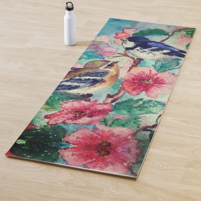 Spring Birds Yoga Mat Beautiful Sparrows (In Situ)