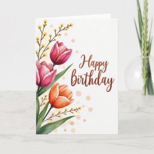 Spring Birthday Watercolor Card