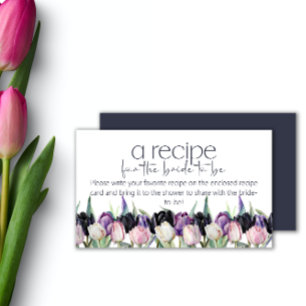 Spring black white tulips Recipe for the bride Enclosure Card