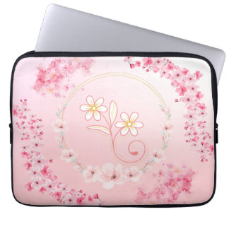 Spring Blessing – Pink and White Floral Art Laptop Sleeve