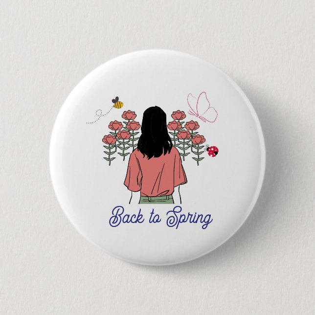Spring Bloom 6 Cm Round Badge (Front)