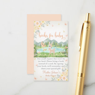 Spring Bloom and Butterflies Deer Baby Shower Enclosure Card