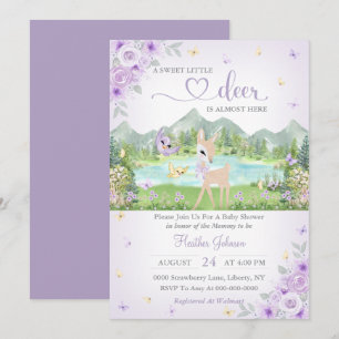Spring Bloom and Butterflies Deer Baby Shower  Invitation