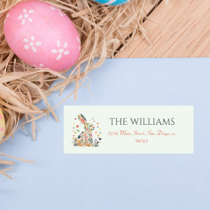 Spring Bloom Bunny  Return Address Label