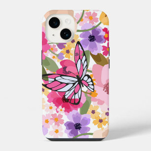 Spring Bloom Butterfly Design iPhone 14 Case